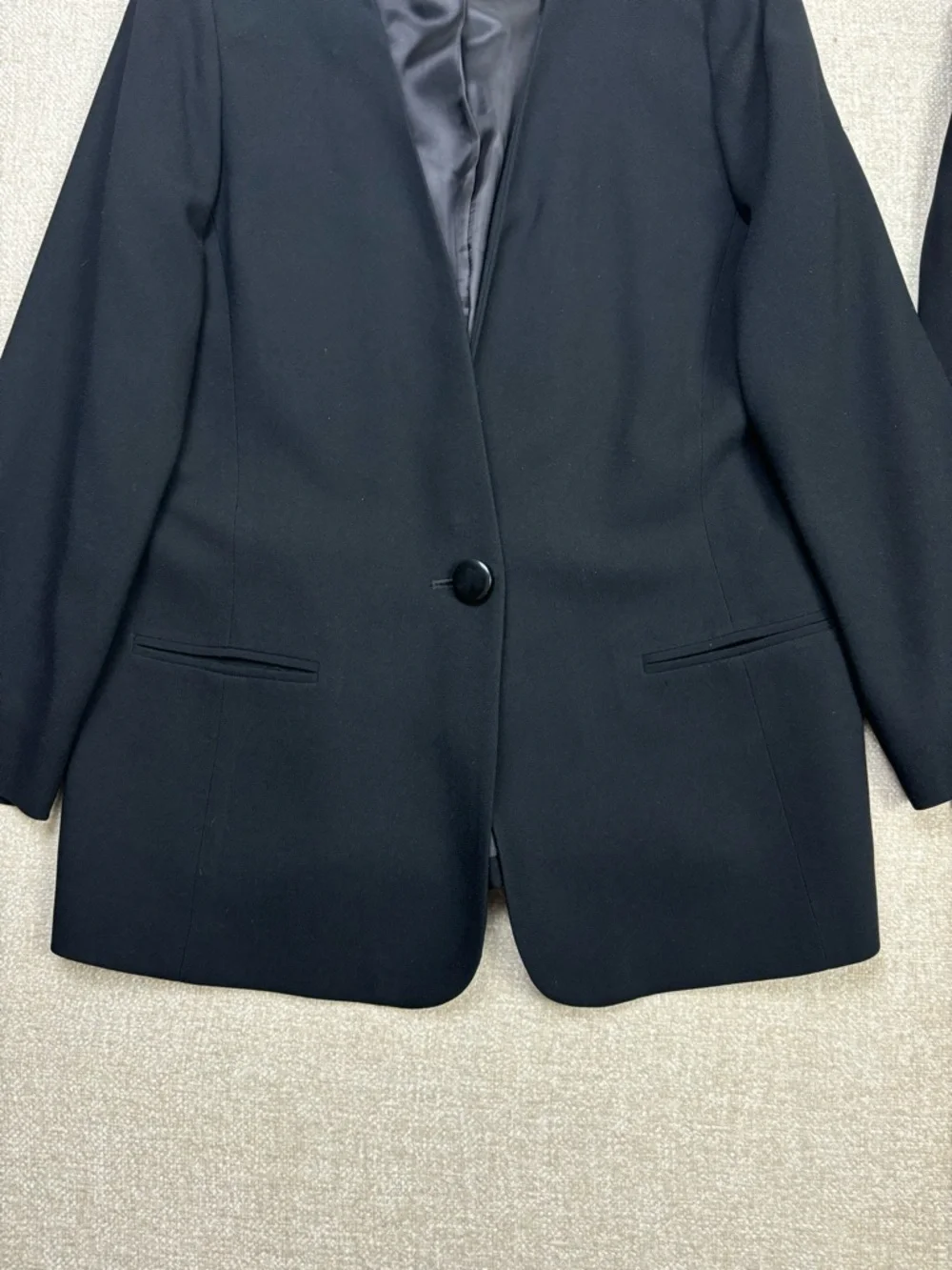 Vintage 90s Christian Dior Black Women's Blazer and Skirt Set Size 14 Black